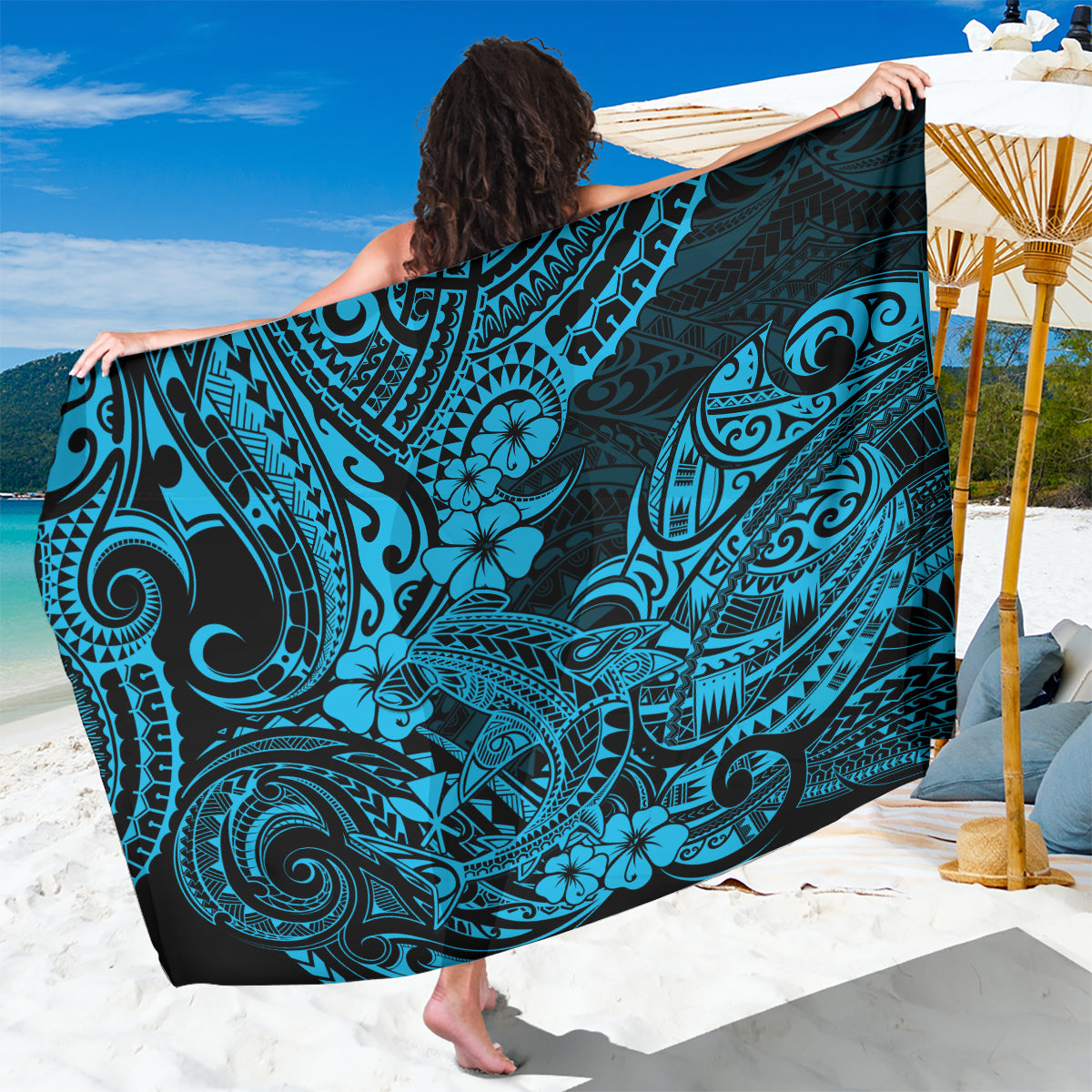 hawaii-shark-sarong-polynesian-pattern-sky-blue-version