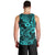 Hawaii Shark Men Tank Top Polynesian Pattern Turquoise Version - Wonder Print Shop