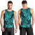 Hawaii Shark Men Tank Top Polynesian Pattern Turquoise Version - Wonder Print Shop