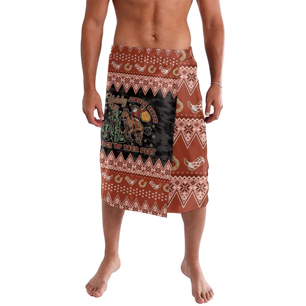 Howdy Christmas Cowboy Santa Lavalava Giddy Up Jingle Horse Pick Up Your Feet - Wonder Print Shop