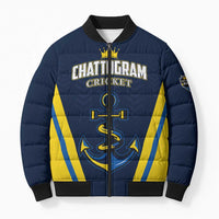Custom Chattogram Cricket Royals Bomber Puffer Jacket Passion Power Purpose - Wonder Print Shop