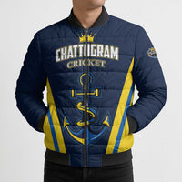 Custom Chattogram Cricket Royals Bomber Puffer Jacket Passion Power Purpose - Wonder Print Shop