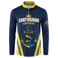 Custom Chattogram Cricket Royals Button Sweatshirt Passion Power Purpose - Wonder Print Shop