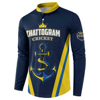 Custom Chattogram Cricket Royals Button Sweatshirt Passion Power Purpose - Wonder Print Shop