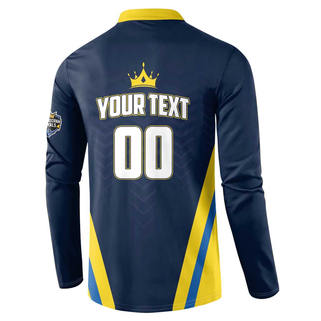 Custom Chattogram Cricket Royals Button Sweatshirt Passion Power Purpose - Wonder Print Shop