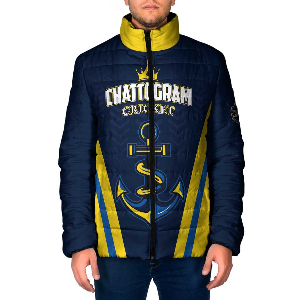 Custom Chattogram Cricket Royals Padded Jacket Passion Power Purpose - Wonder Print Shop