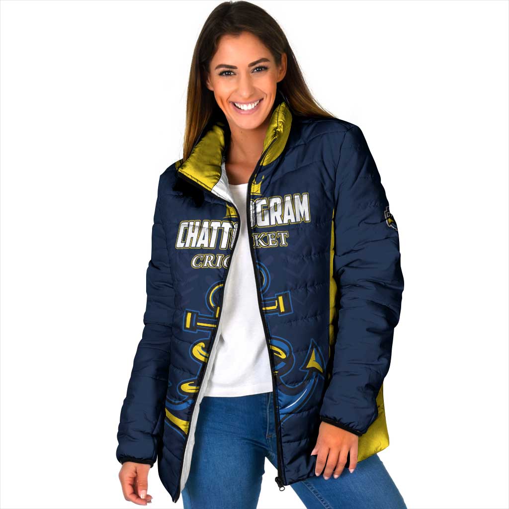 Custom Chattogram Cricket Royals Padded Jacket Passion Power Purpose - Wonder Print Shop