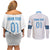 Custom Guatemala Football Couples Matching Off Shoulder Short Dress and Long Sleeve Button Shirt La Azul y Blanco Come On