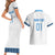 Custom Guatemala Football Couples Matching Short Sleeve Bodycon Dress and Hawaiian Shirt La Azul y Blanco Come On