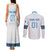 Custom Guatemala Football Couples Matching Tank Maxi Dress and Long Sleeve Button Shirt La Azul y Blanco Come On