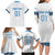 Custom Guatemala Football Family Matching Long Sleeve Bodycon Dress and Hawaiian Shirt La Azul y Blanco Come On