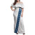 Custom Guatemala Football Family Matching Off Shoulder Maxi Dress and Hawaiian Shirt La Azul y Blanco Come On