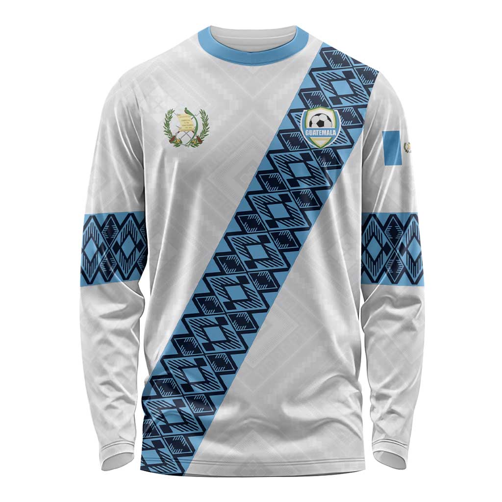 Custom Guatemala Football Long Sleeve Shirt La Azul y Blanco Come On