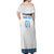 Custom Guatemala Football Off Shoulder Maxi Dress La Azul y Blanco Come On