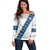 Custom Guatemala Football Off Shoulder Sweater La Azul y Blanco Come On