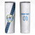 Custom Guatemala Football Skinny Tumbler La Azul y Blanco Come On