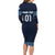 Custom Guatemala Football Long Sleeve Bodycon Dress Vamos Los Chapines