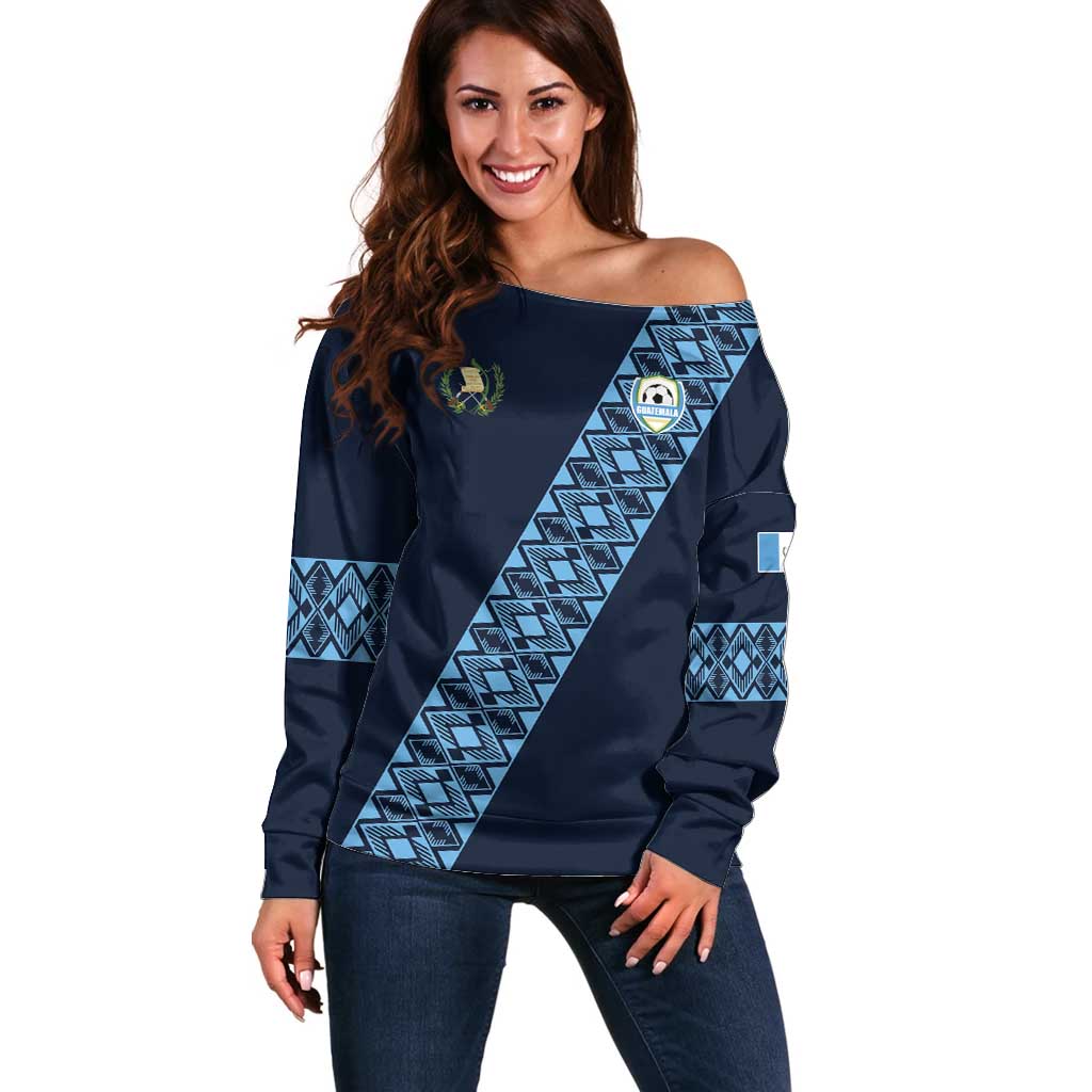 Custom Guatemala Football Off Shoulder Sweater Vamos Los Chapines