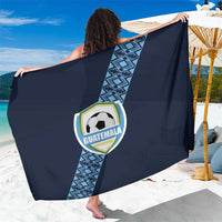 Navy football sarong with diagonal geometric stripe and Guatemala crest soccer emblem