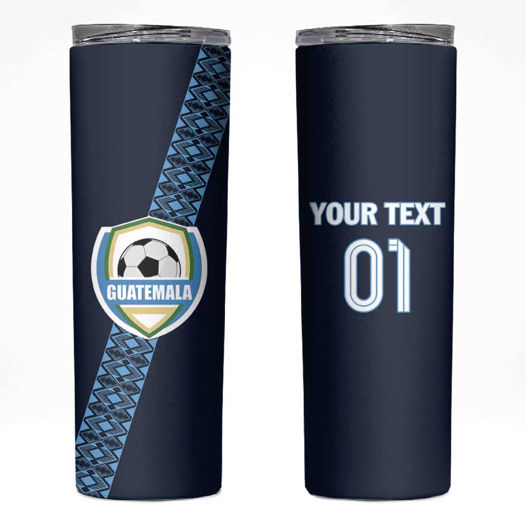 Custom Guatemala Football Skinny Tumbler Vamos Los Chapines