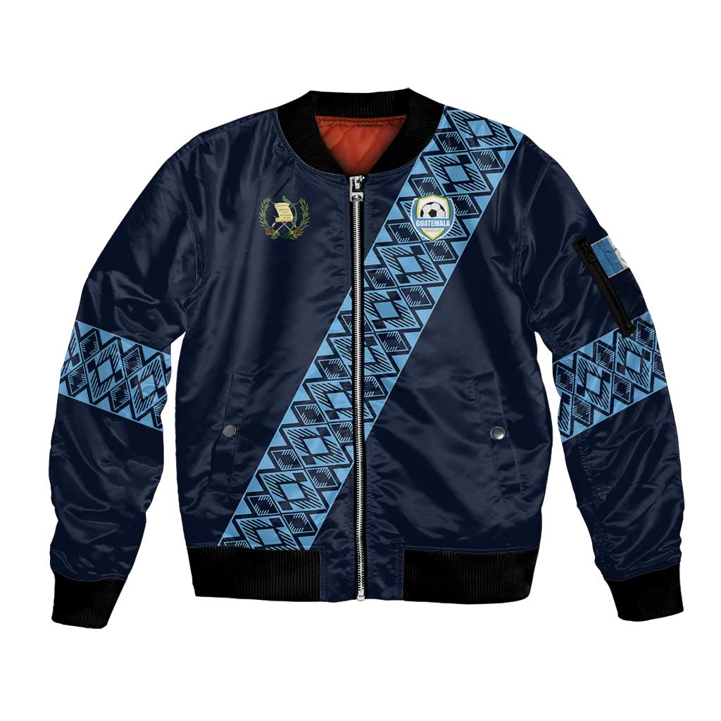 Custom Guatemala Football Sleeve Zip Bomber Jacket Vamos Los Chapines