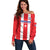 Custom Puerto Rico Football Off Shoulder Sweater Go The Blue Hurricane