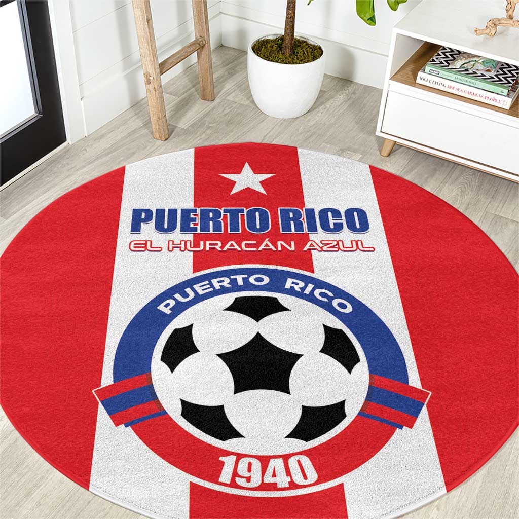 Puerto Rico Football Round Carpet Go The Blue Hurricane