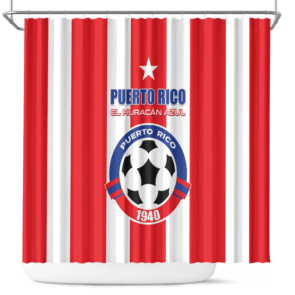 Puerto Rico Football Shower Curtain Go The Blue Hurricane