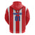 Custom Puerto Rico Football Zip Hoodie Go The Blue Hurricane