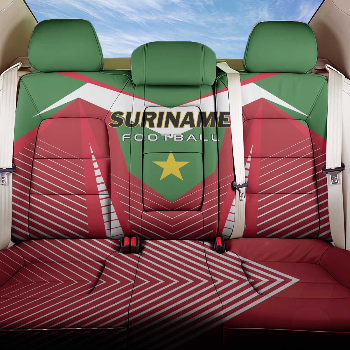 Suriname Football Back Car Seat Cover Go Sranankondre Fubal Pluga