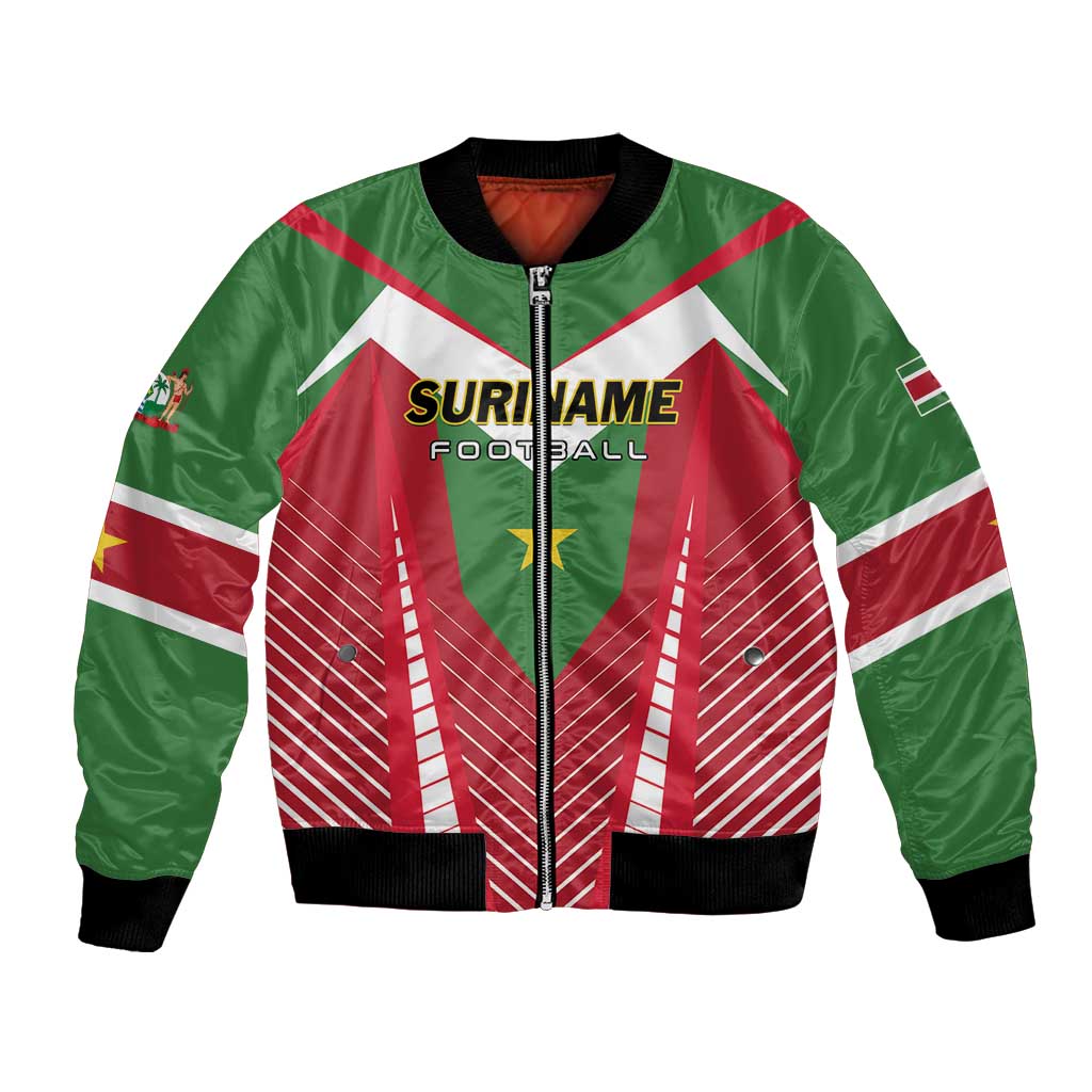 Custom Suriname Football Bomber Jacket Go Sranankondre Fubal Pluga