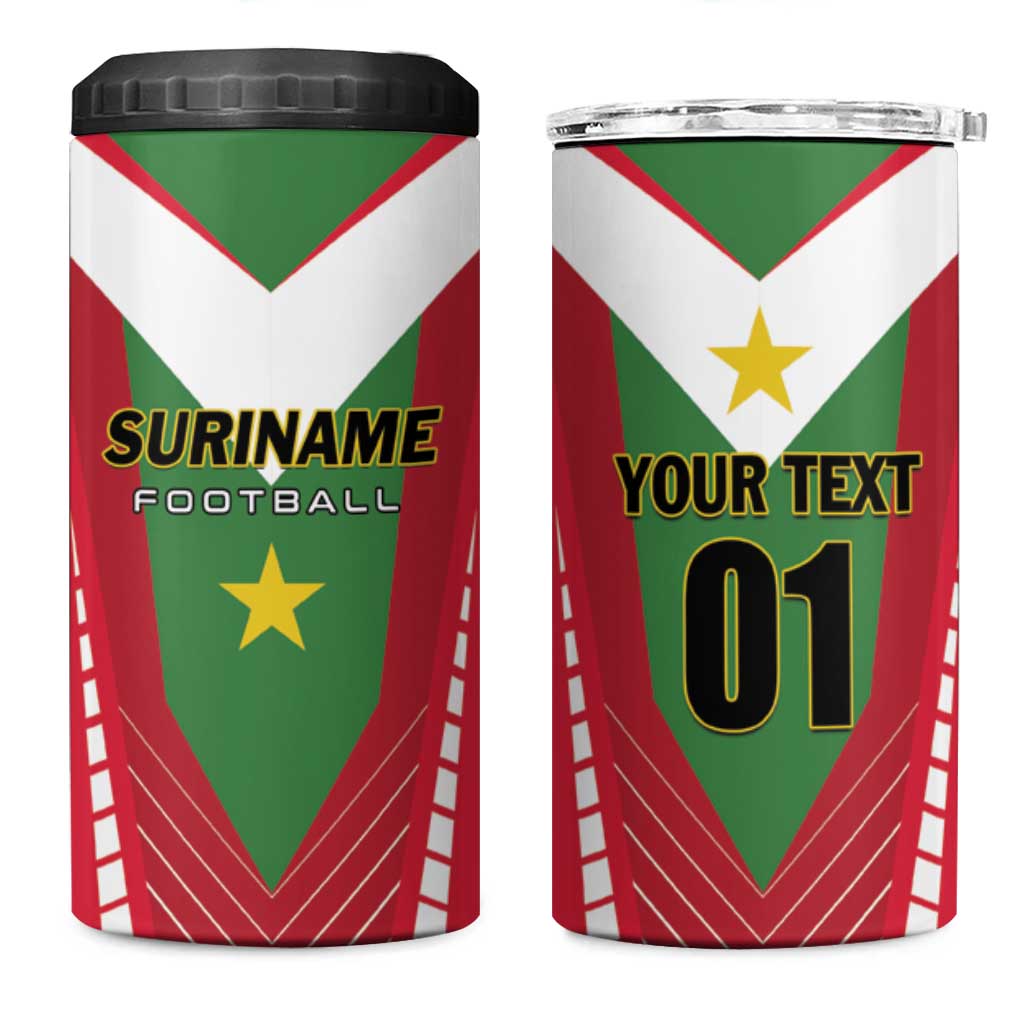 Custom Suriname Football 4 in 1 Can Cooler Tumbler Go Sranankondre Fubal Pluga