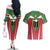 Custom Suriname Football Couples Matching Off The Shoulder Long Sleeve Dress and Hawaiian Shirt Go Sranankondre Fubal Pluga