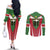 Custom Suriname Football Couples Matching Off The Shoulder Long Sleeve Dress and Long Sleeve Button Shirt Go Sranankondre Fubal Pluga