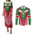 Custom Suriname Football Couples Matching Puletasi and Long Sleeve Button Shirt Go Sranankondre Fubal Pluga