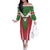 Custom Suriname Football Family Matching Off The Shoulder Long Sleeve Dress and Hawaiian Shirt Go Sranankondre Fubal Pluga