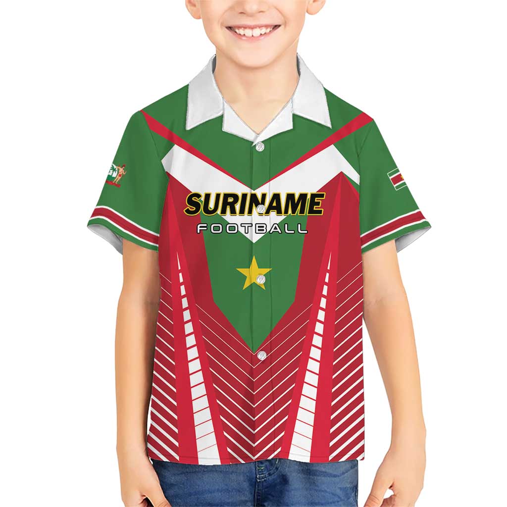 Custom Suriname Football Kid Hawaiian Shirt Go Sranankondre Fubal Pluga