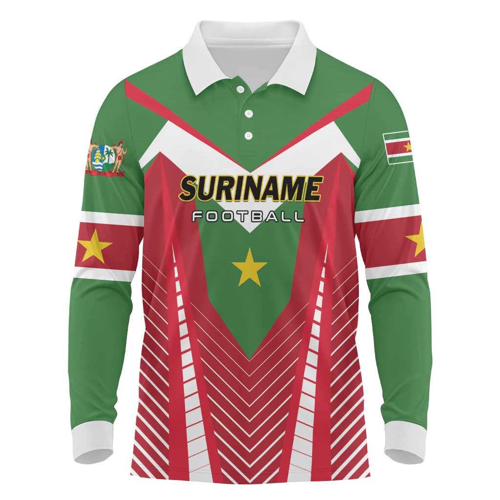 Custom Suriname Football Long Sleeve Polo Shirt Go Sranankondre Fubal Pluga