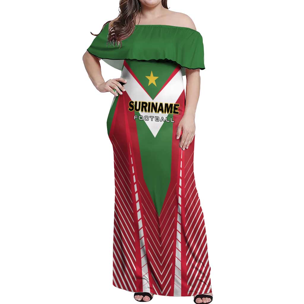 Custom Suriname Football Off Shoulder Maxi Dress Go Sranankondre Fubal Pluga