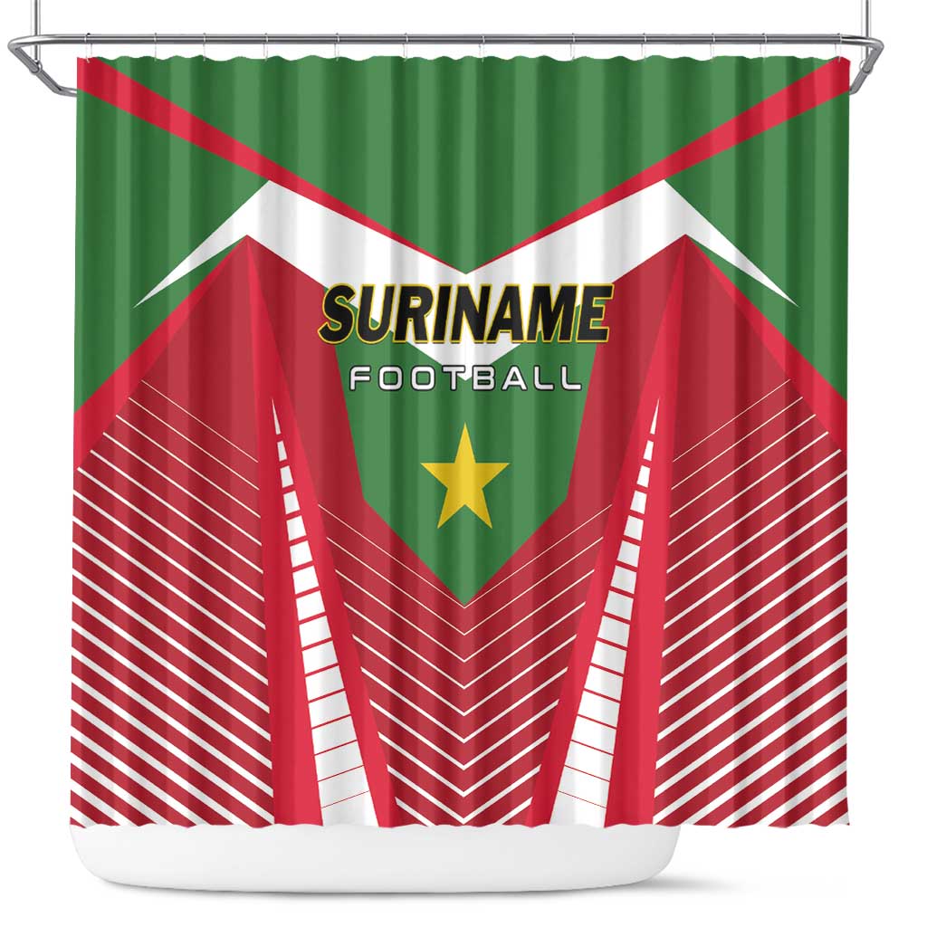 Suriname Football Shower Curtain Go Sranankondre Fubal Pluga