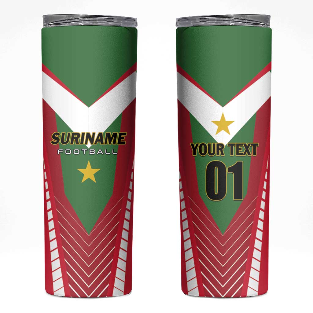 Custom Suriname Football Skinny Tumbler Go Sranankondre Fubal Pluga