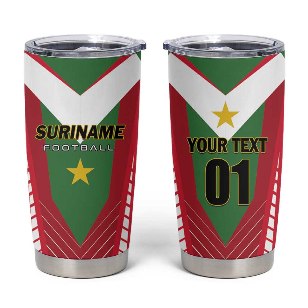 Custom Suriname Football Tumbler Cup Go Sranankondre Fubal Pluga