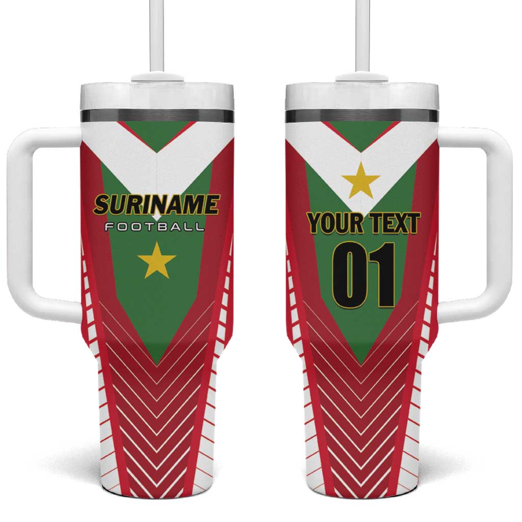 Custom Suriname Football Tumbler With Handle Go Sranankondre Fubal Pluga