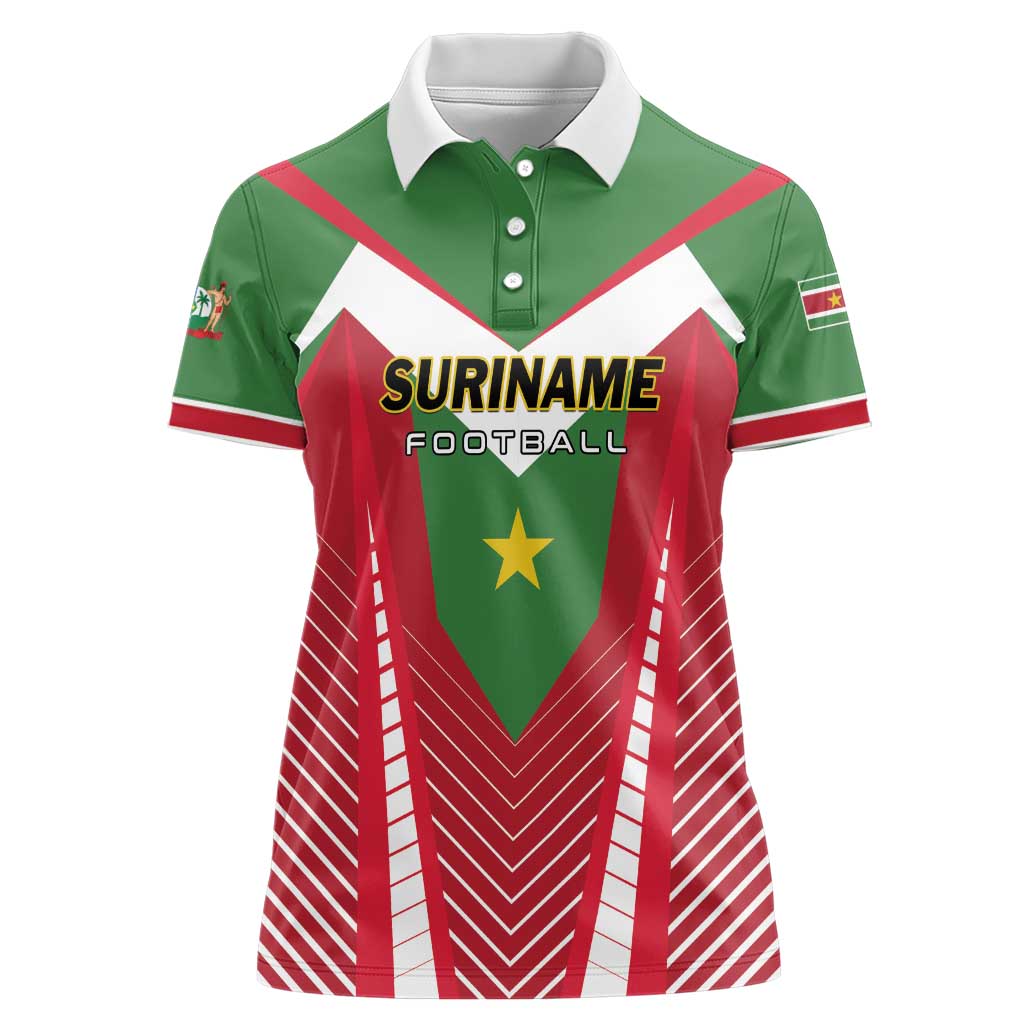 Custom Suriname Football Women Polo Shirt Go Sranankondre Fubal Pluga