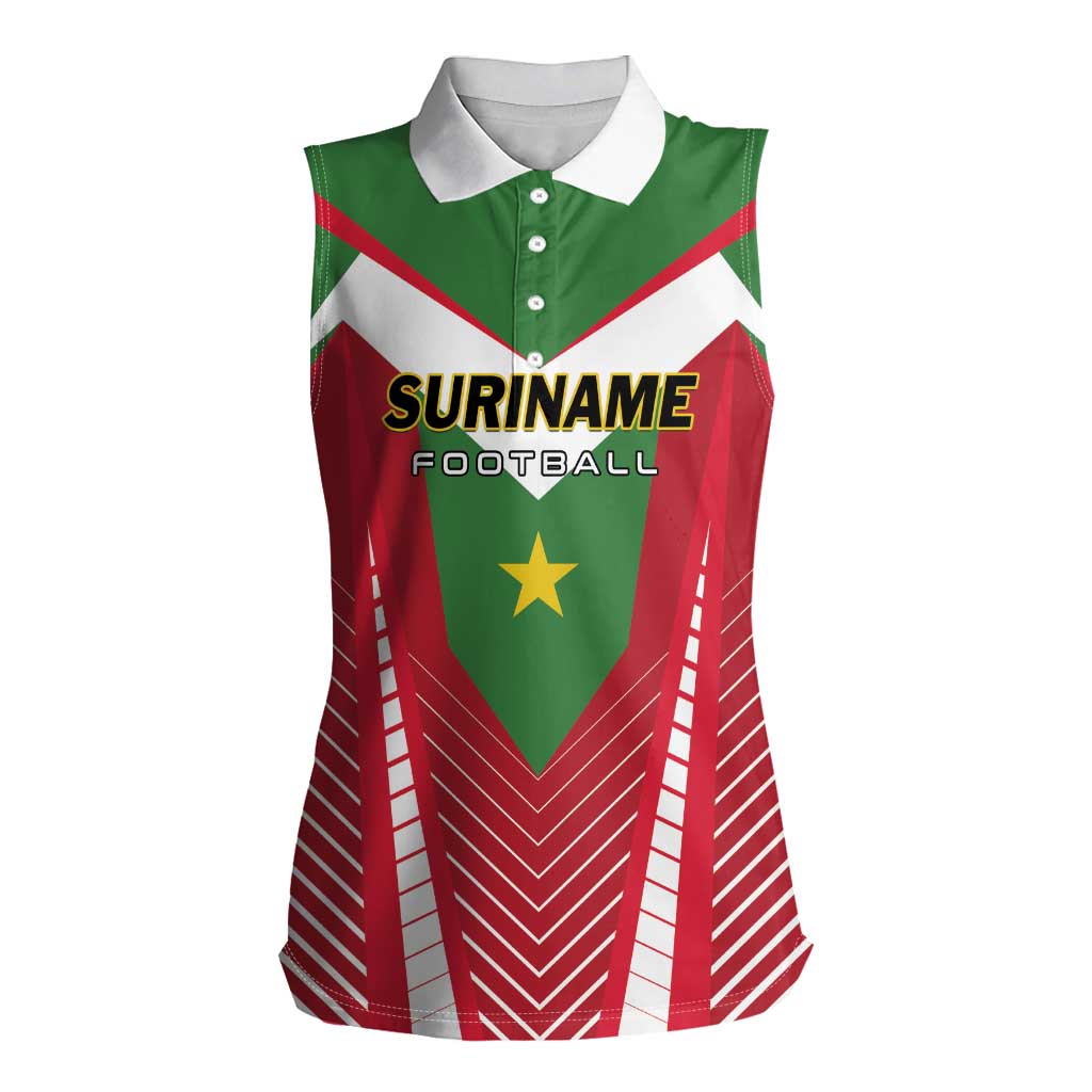 Custom Suriname Football Women Sleeveless Polo Shirt Go Sranankondre Fubal Pluga