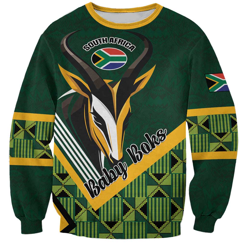 Custom Rugby South Africa Sweatshirt Baby Boks Go Champions