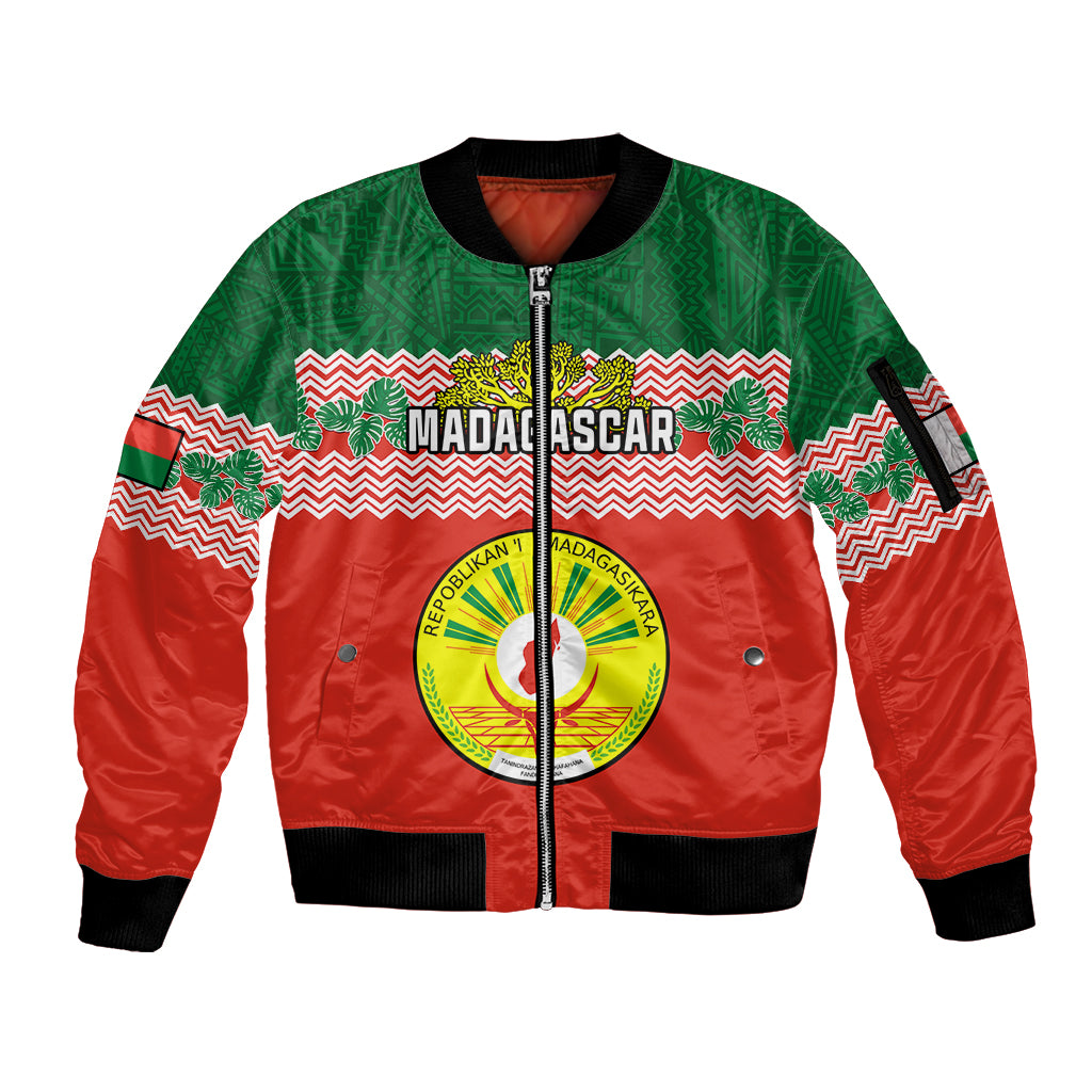 personalised-madagascar-sleeve-zip-bomber-jacket-madagasikara-seal-baobab-african-pattern