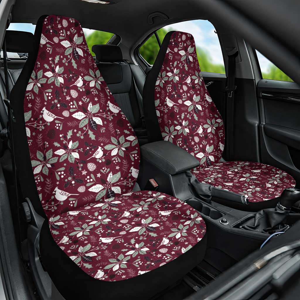 Cardical Christmas Wine Red Car Seat Cover Xmas Pattern