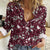 Cardical Christmas Wine Red Women Casual Shirt Xmas Pattern