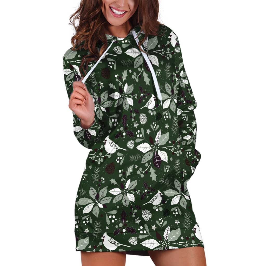 Cardical Christmas Green Hoodie Dress Xmas Pattern